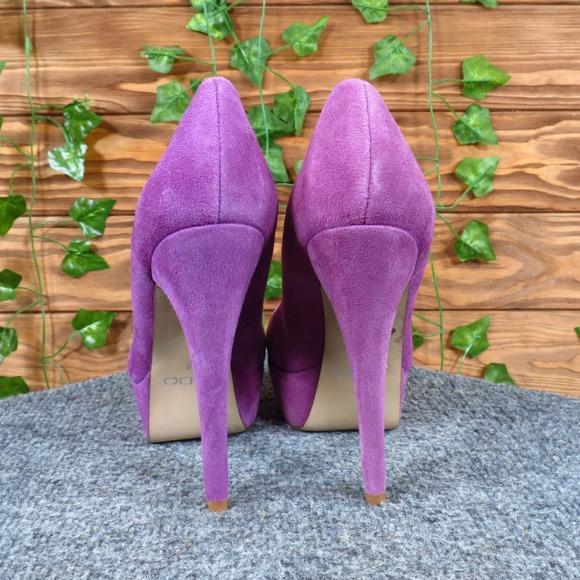 Aldo Women Heel Size 36 Platform Pump Special Occasion Purple Suede - Picture 4 of 6
